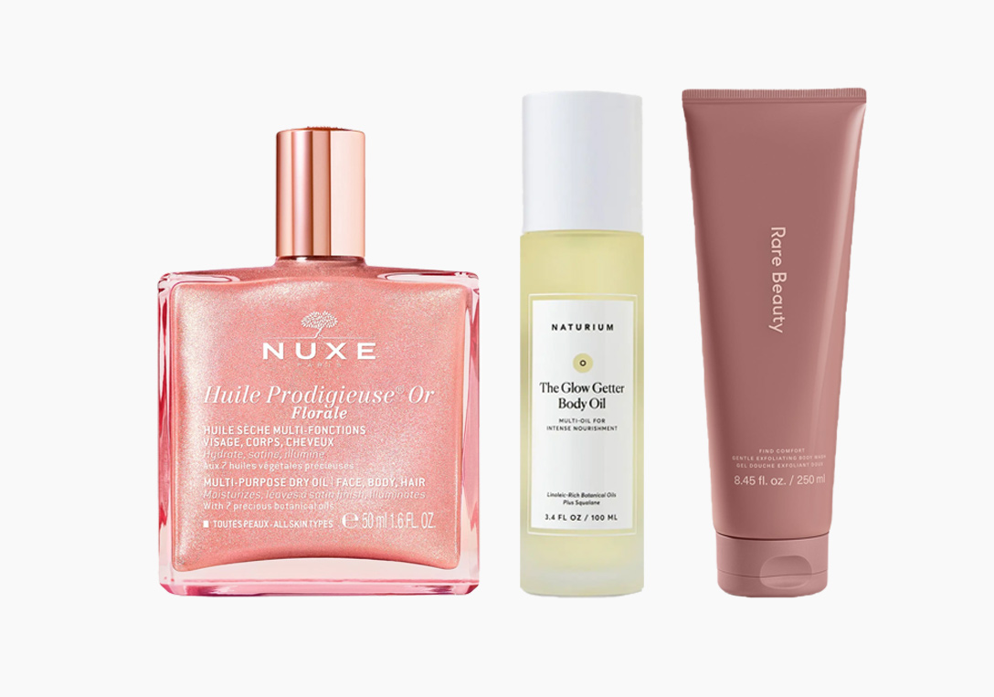 New in Body Care: Naturium’s Botanical Oil, Nuxe's Shimmering Dry Oil, and Rare Beauty’s Exfoliating Wash